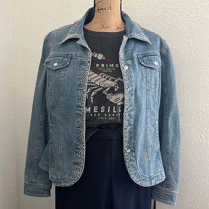 Christine Alexander Fitted Denim Jacket with Swarovski Crystals